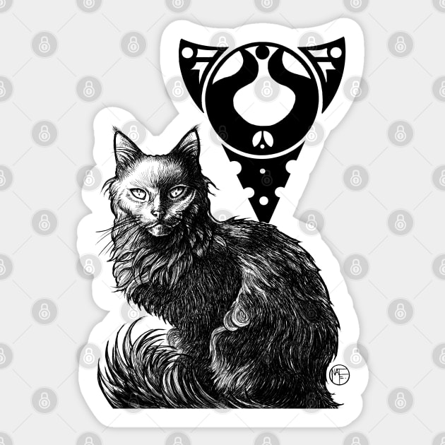 Magic Black Cat Sticker by Nat Ewert Art